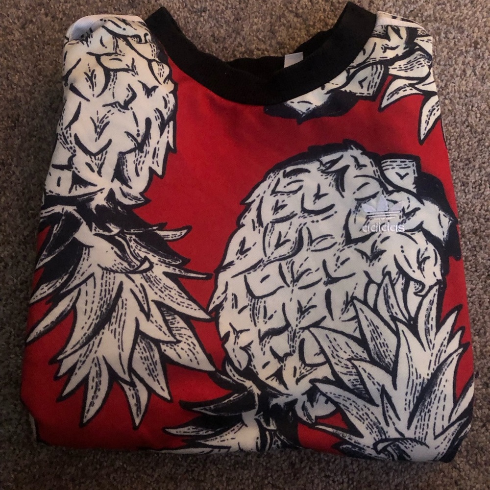 Pineapple detailed Adidas pull over oversized
